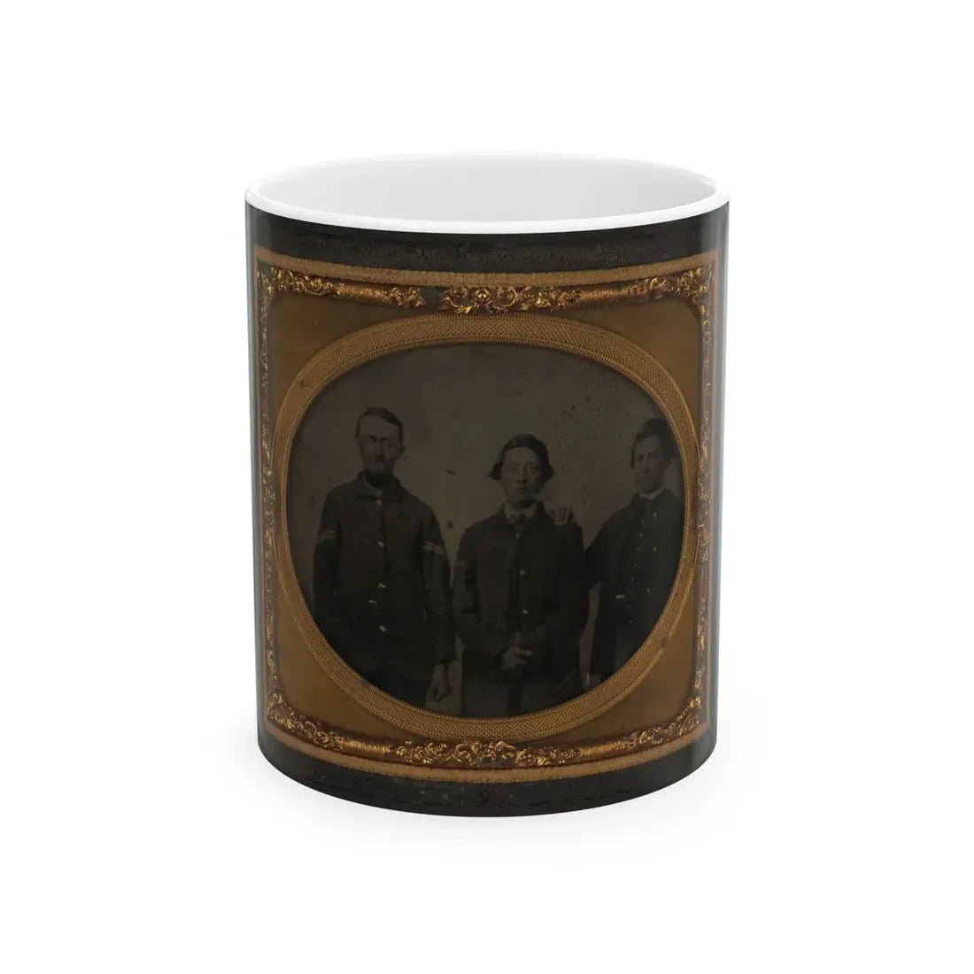 Three Unidentified Soldiers In Union Uniforms(2) (U.S. Civil War) White Coffee Mug 11oz - Go Mug Yourself