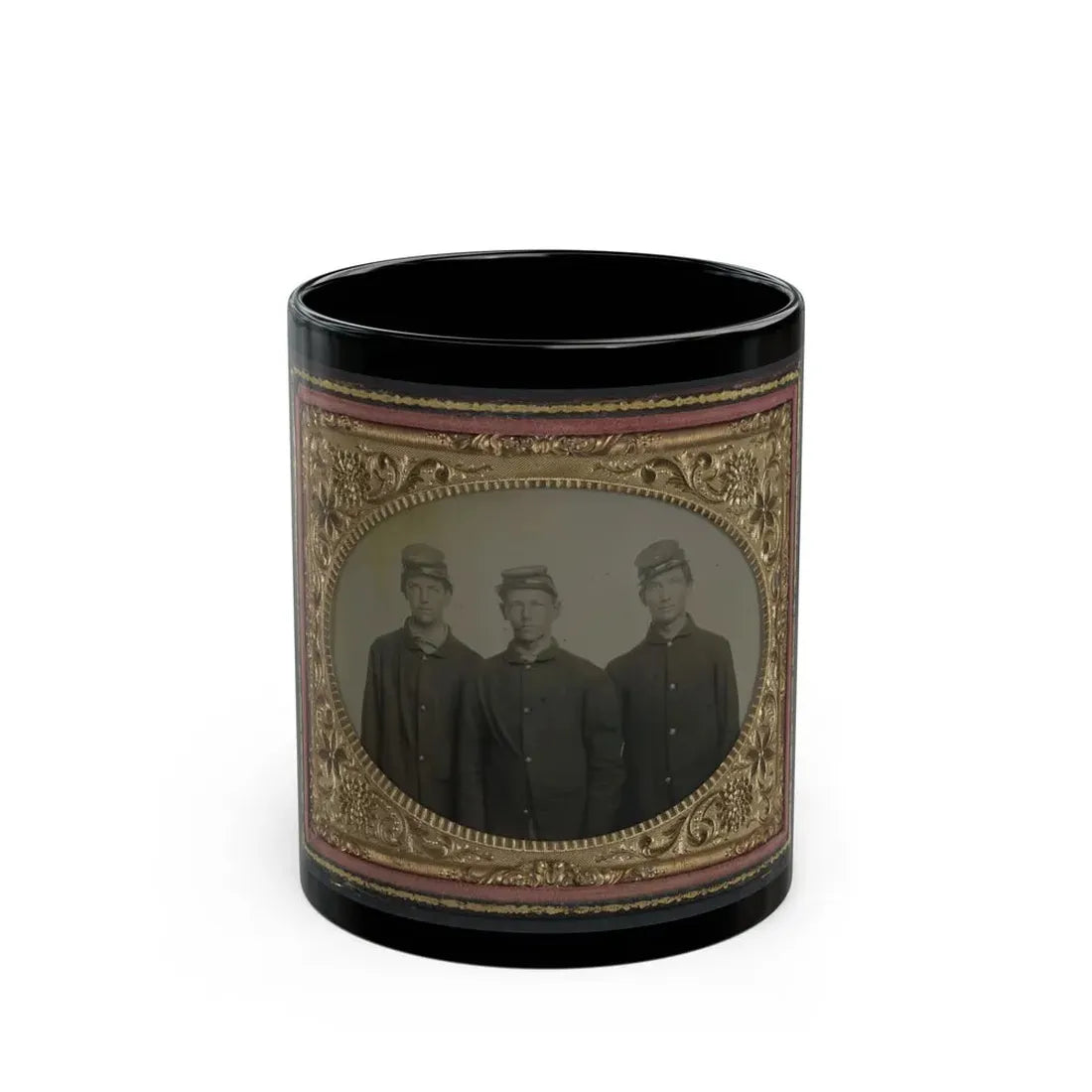 Three Unidentified Soldiers In Union Uniforms(3) (U.S. Civil War) Black Coffee Mug 11oz - Go Mug Yourself