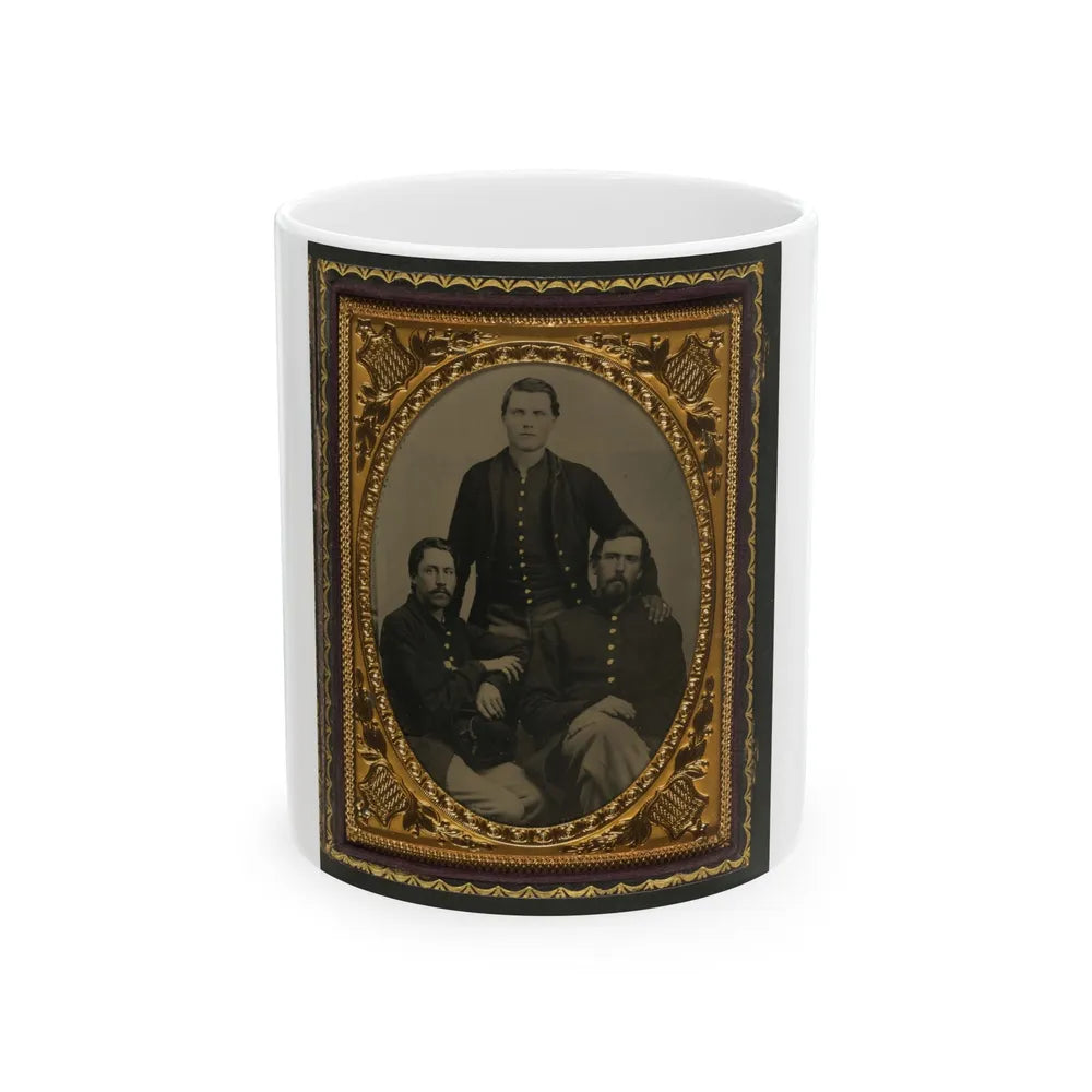 Three Unidentified Soldiers In Union Uniforms (U.S. Civil War) White Coffee Mug-11oz-Go Mug Yourself