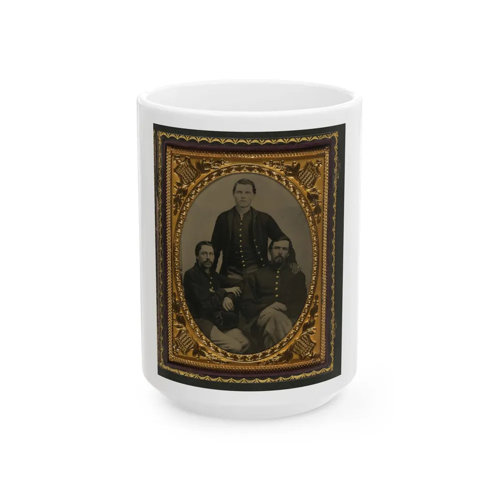 Three Unidentified Soldiers In Union Uniforms (U.S. Civil War) White Coffee Mug-15oz-Go Mug Yourself