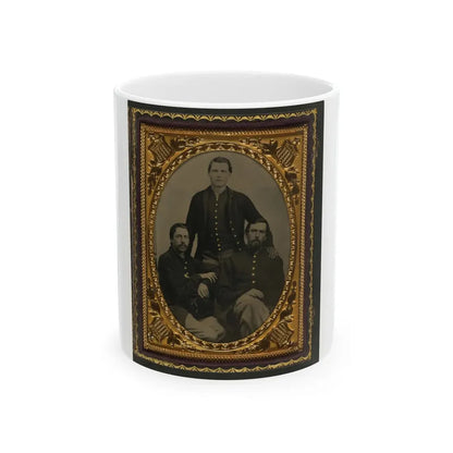 Three Unidentified Soldiers In Union Uniforms (U.S. Civil War) White Coffee Mug 11oz - Go Mug Yourself