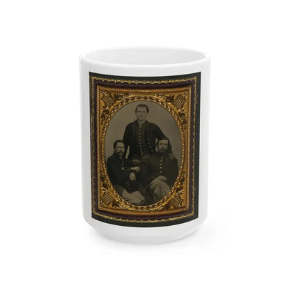 Three Unidentified Soldiers In Union Uniforms (U.S. Civil War) White Coffee Mug 15oz - Go Mug Yourself