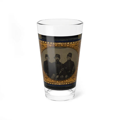 Three Unidentified Soldiers In Union Uniforms With Swords (U.S. Civil War) Pint Glass 16oz-16oz-Go Mug Yourself