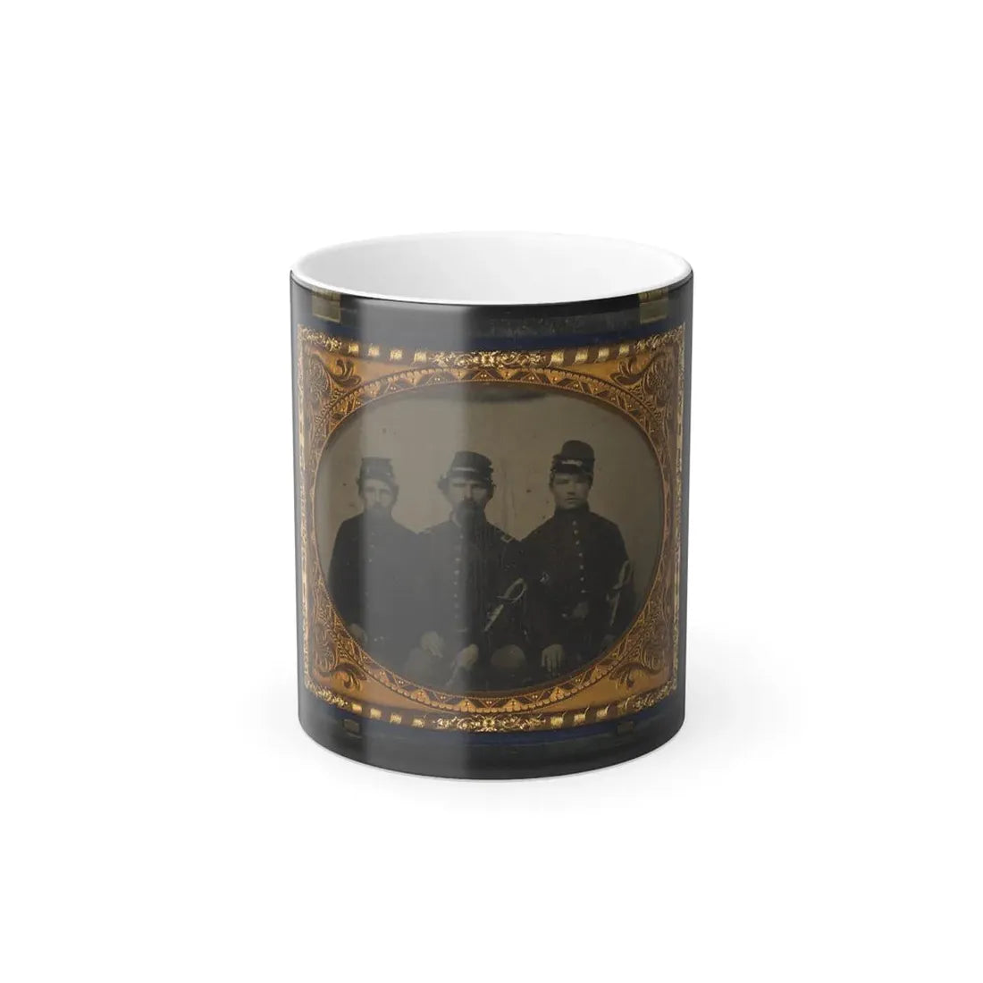 Three Unidentified Soldiers in Union Uniforms With Swords (U.S. Civil War) Color Changing Coffee Mug 11oz Default Title 11oz - Go Mug Yourself