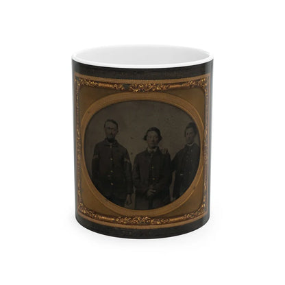 Three Unidentified Soldiers In Union Uniforms(2) (U.S. Civil War) White Coffee Mug-11oz-Go Mug Yourself