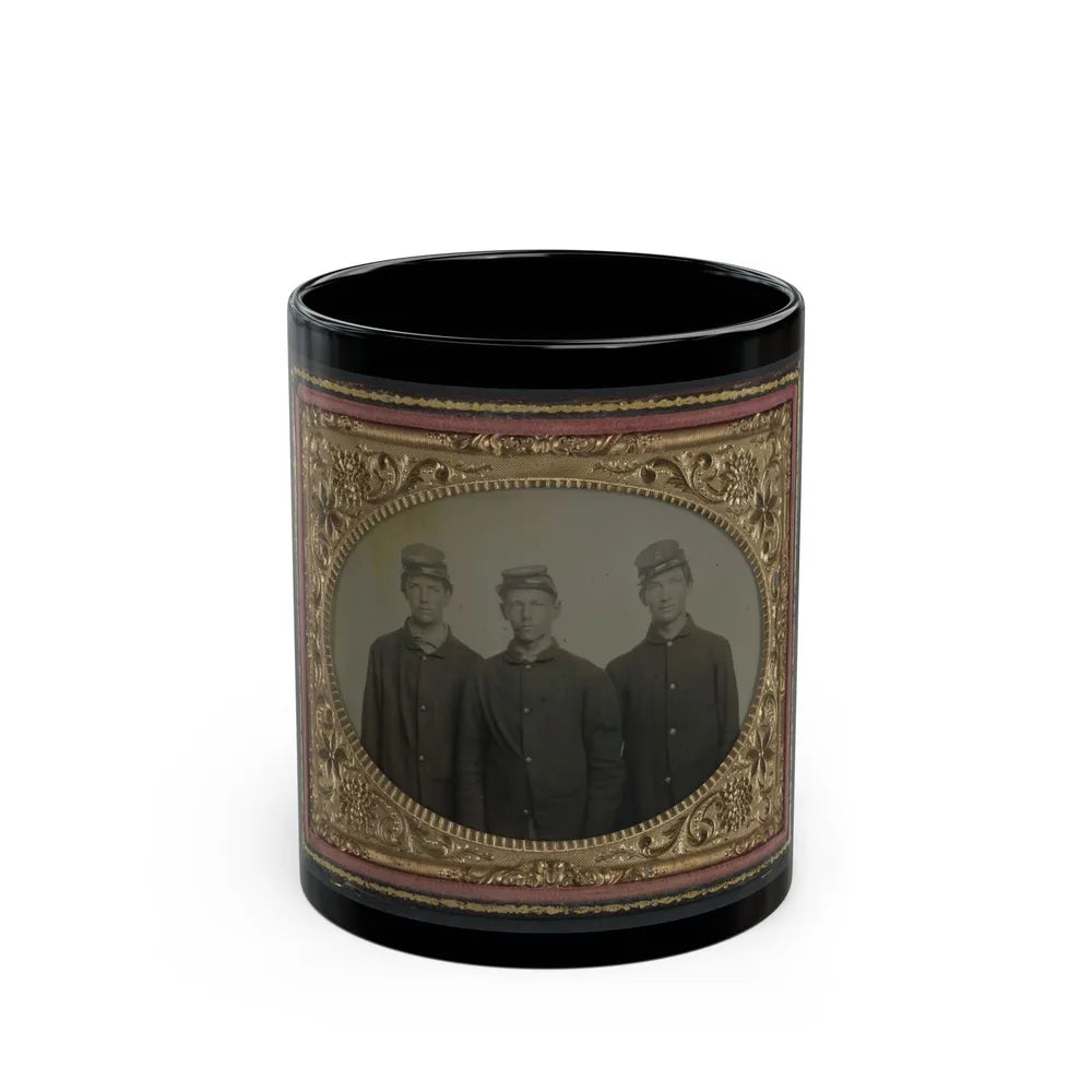 Three Unidentified Soldiers In Union Uniforms(3) (U.S. Civil War) Black Coffee Mug-11oz-Go Mug Yourself