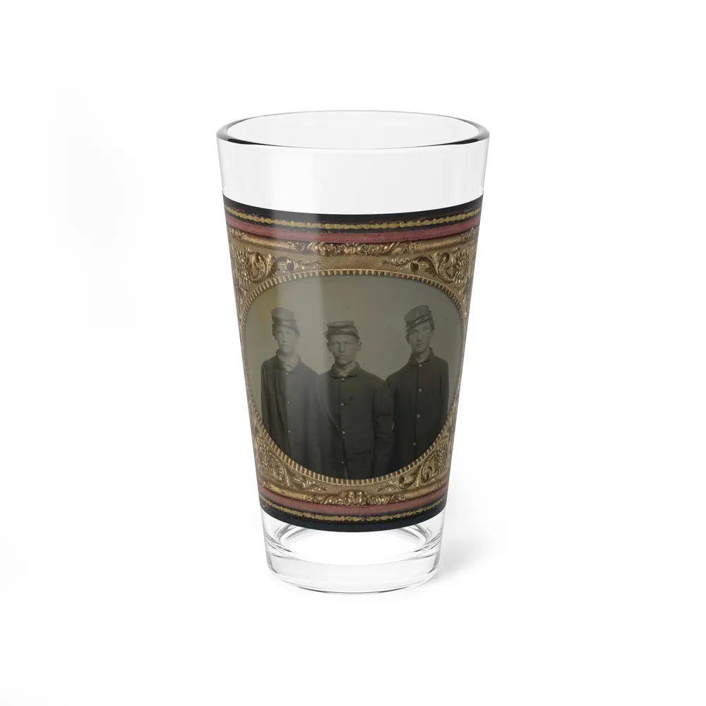 Three Unidentified Soldiers In Union Uniforms(3) (U.S. Civil War) Pint Glass 16oz-16oz-Go Mug Yourself