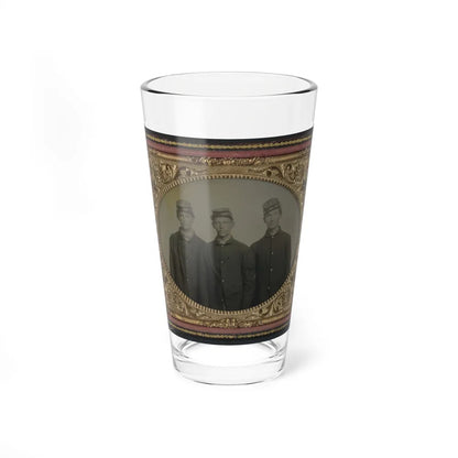 Three Unidentified Soldiers In Union Uniforms(3) (U.S. Civil War) Pint Glass 16oz-16oz-Go Mug Yourself