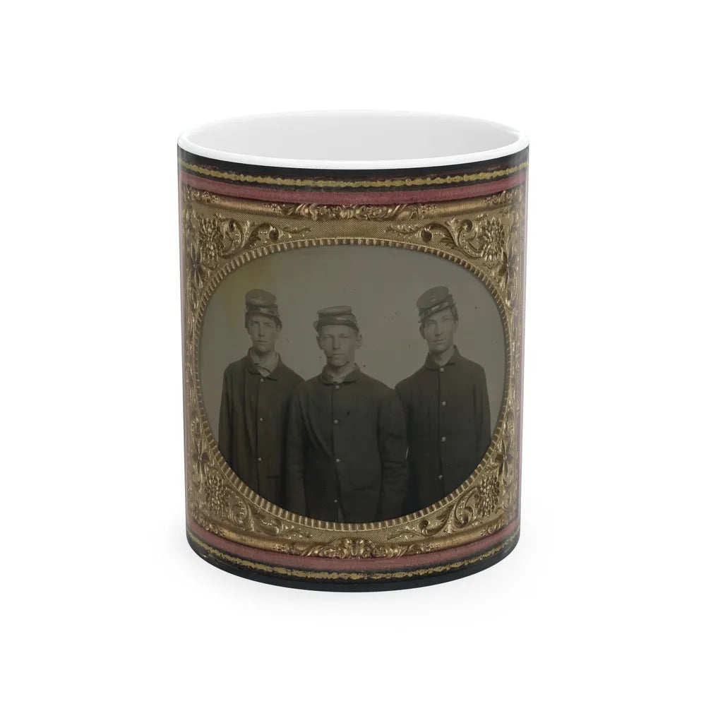 Three Unidentified Soldiers In Union Uniforms(3) (U.S. Civil War) White Coffee Mug-11oz-Go Mug Yourself