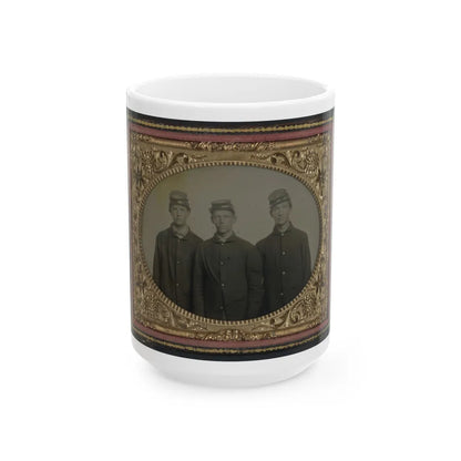 Three Unidentified Soldiers In Union Uniforms(3) (U.S. Civil War) White Coffee Mug-15oz-Go Mug Yourself