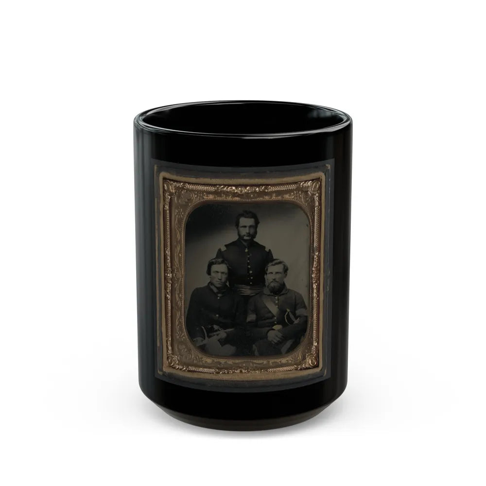 Three Unidentified Soldiers, Probably Of Company B, 23rd Ohio Infantry Regiment, With Revolvers And Sword (U.S. Civil War) Black Coffee Mug-15oz-Go Mug Yourself