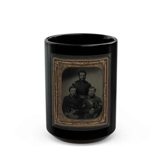 Three Unidentified Soldiers, Probably Of Company B, 23rd Ohio Infantry Regiment, With Revolvers And Sword (U.S. Civil War) Black Coffee Mug-15oz-Go Mug Yourself