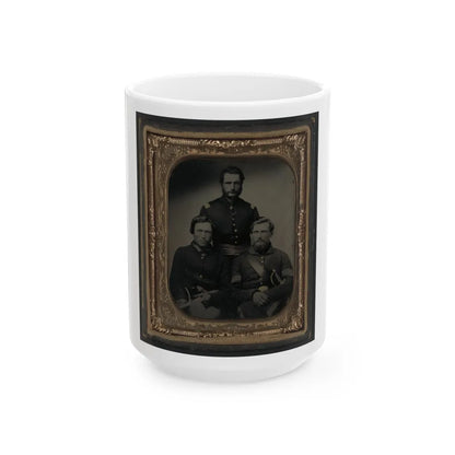 Three Unidentified Soldiers, Probably Of Company B, 23rd Ohio Infantry Regiment, With Revolvers And Sword (U.S. Civil War) White Coffee Mug-15oz-Go Mug Yourself