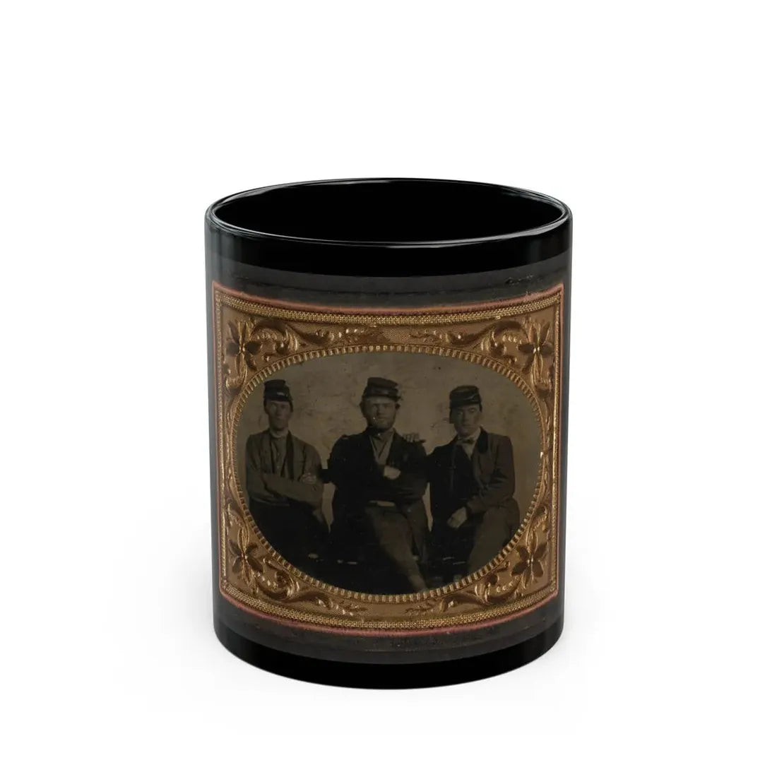 Three Unidentified Soldiers (U.S. Civil War) Black Coffee Mug 11oz - Go Mug Yourself