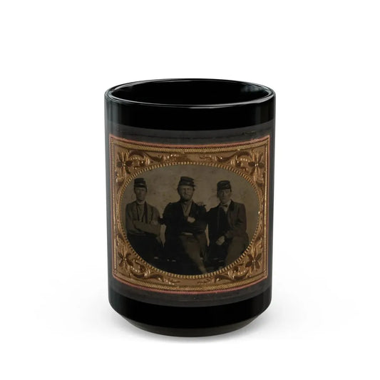 Three Unidentified Soldiers (U.S. Civil War) Black Coffee Mug 15oz - Go Mug Yourself
