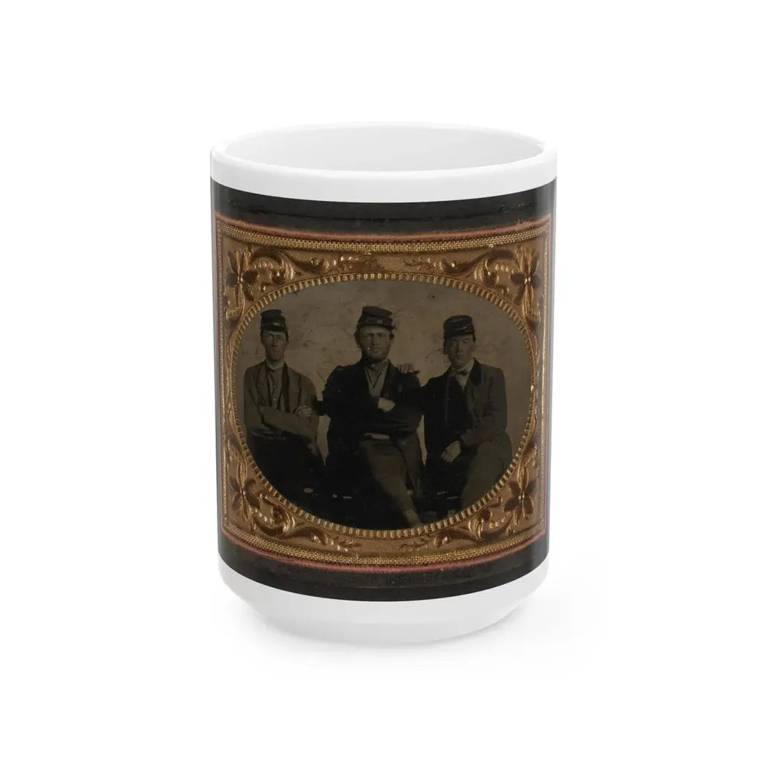 Three Unidentified Soldiers (U.S. Civil War) White Coffee Mug 15oz - Go Mug Yourself