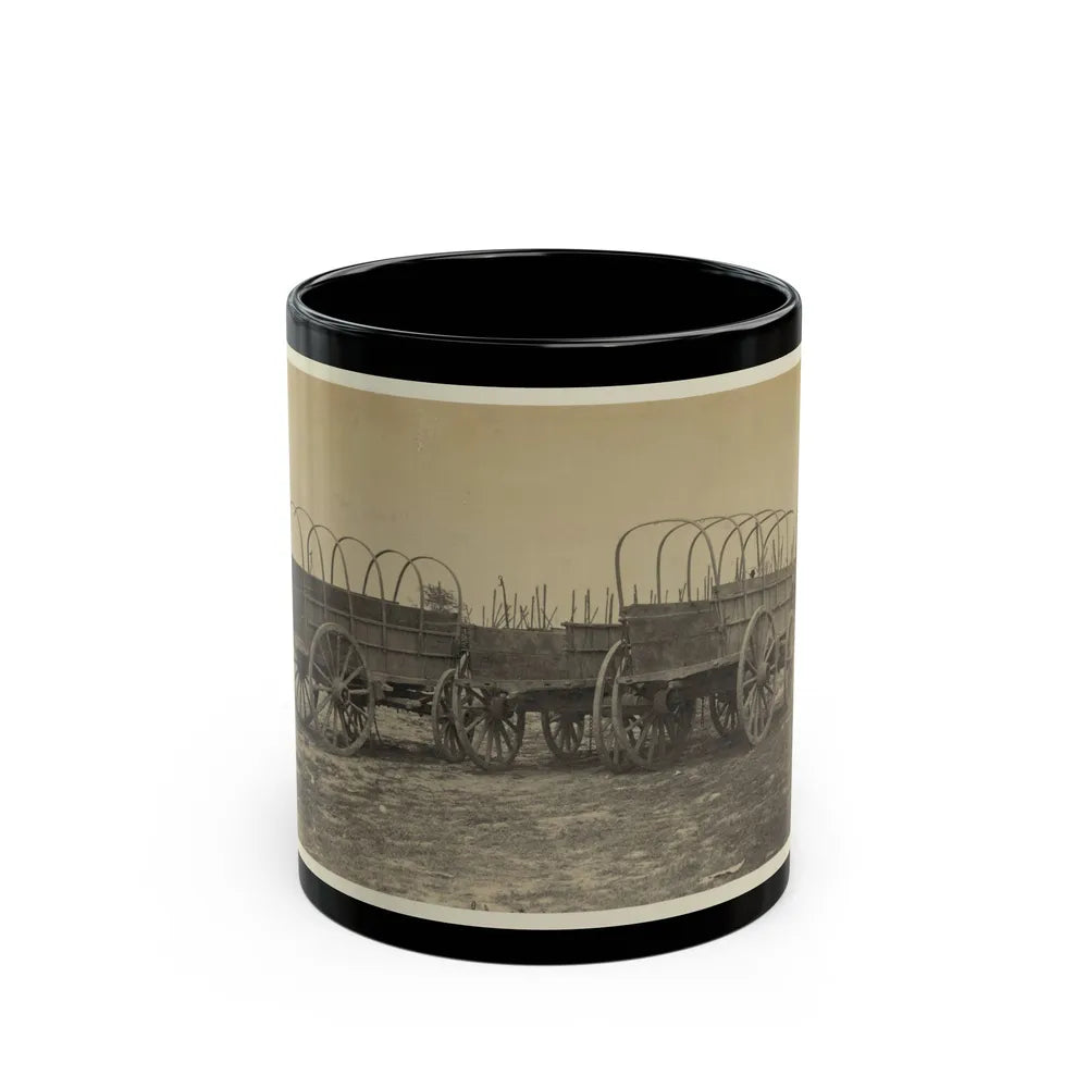 Three Wagons, Probably Used For Army Supplies In Civil War (U.S. Civil War) Black Coffee Mug-11oz-Go Mug Yourself