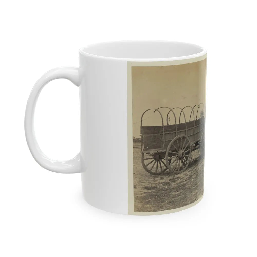 Three Wagons, Probably Used For Army Supplies In Civil War (U.S. Civil War) White Coffee Mug-Go Mug Yourself