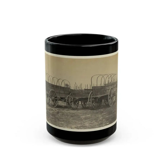 Three Wagons, Probably Used For Army Supplies In Civil War (U.S. Civil War) Black Coffee Mug 15oz - Go Mug Yourself