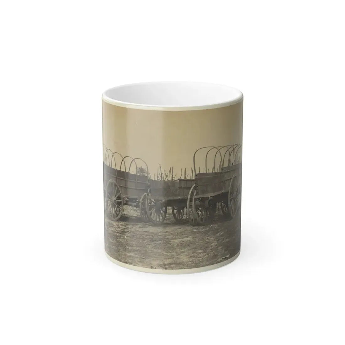 Three Wagons, Probably Used for Army Supplies in Civil War (U.S. Civil War) Color Changing Coffee Mug 11oz Default Title 11oz - Go Mug Yourself