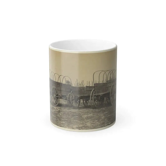 Three Wagons, Probably Used for Army Supplies in Civil War (U.S. Civil War) Color Changing Coffee Mug 11oz Default Title 11oz - Go Mug Yourself