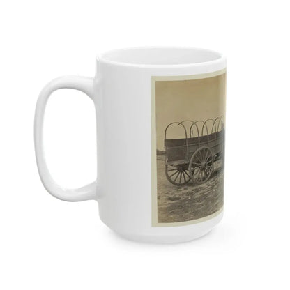 Three Wagons, Probably Used For Army Supplies In Civil War (U.S. Civil War) White Coffee Mug - Go Mug Yourself