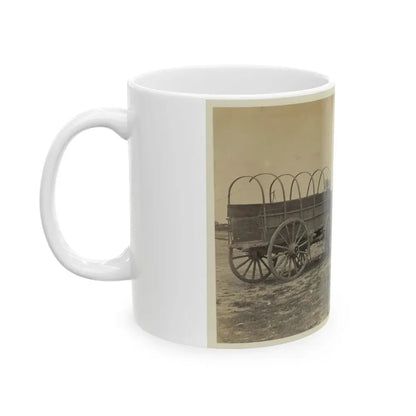 Three Wagons, Probably Used For Army Supplies In Civil War (U.S. Civil War) White Coffee Mug - Go Mug Yourself