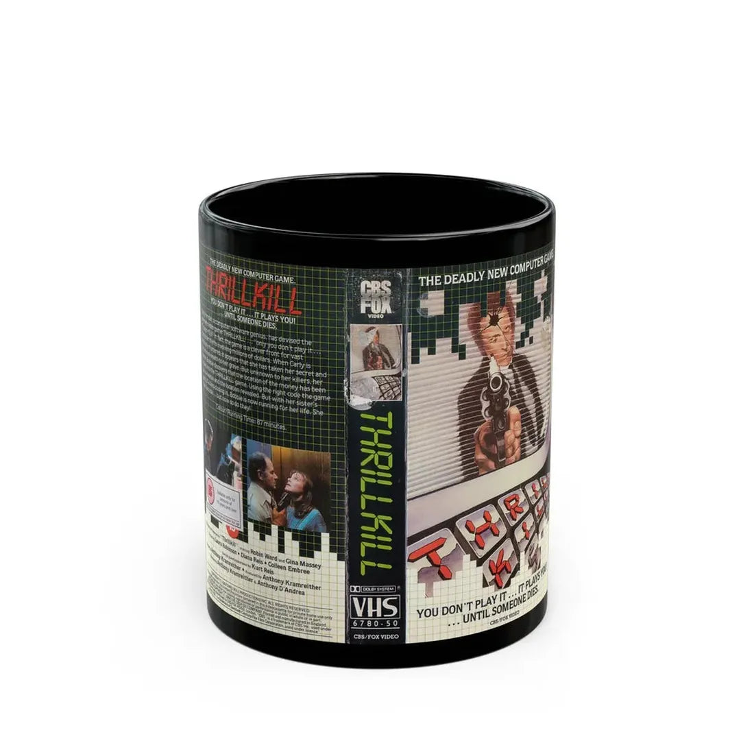 THRILL KILL (VHS COVER) - Black Coffee Mug 11oz - Go Mug Yourself