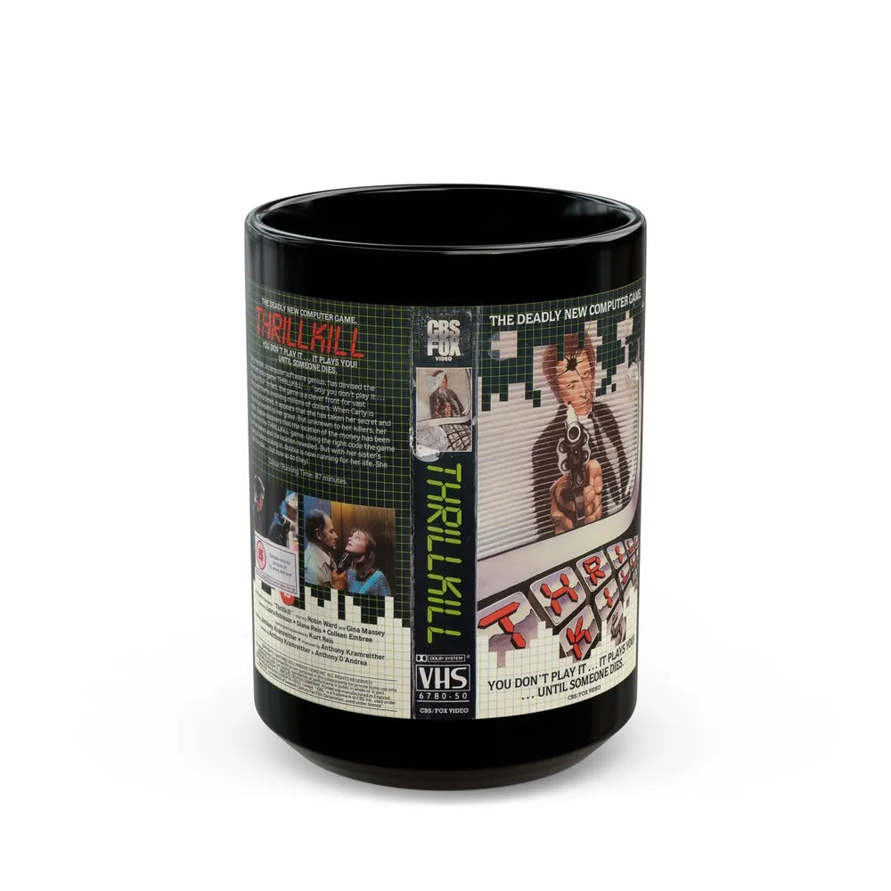 THRILL KILL (VHS COVER) - Black Coffee Mug-15oz-Go Mug Yourself