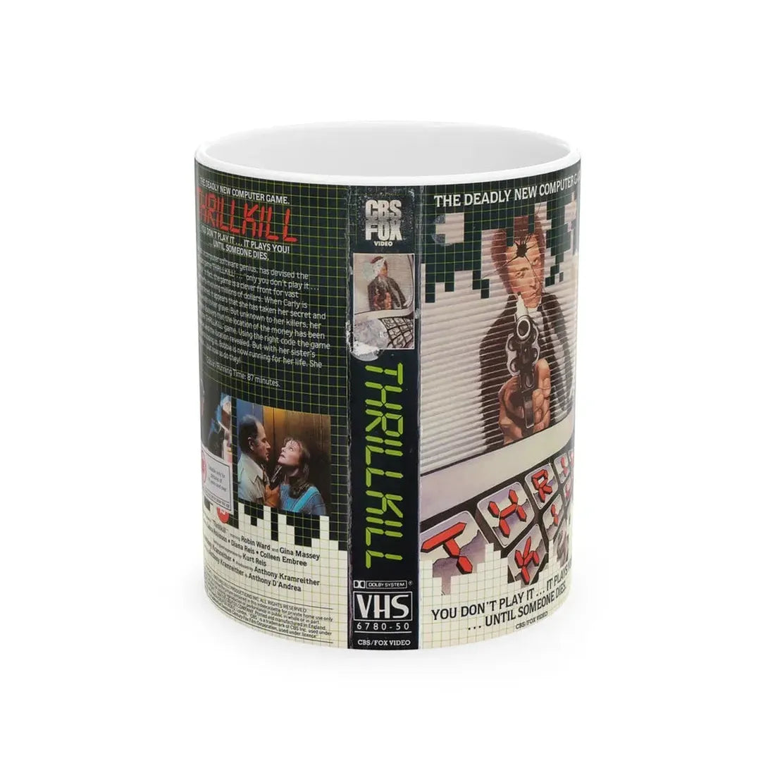 THRILL KILL (VHS COVER) - White Coffee Mug 11oz - Go Mug Yourself