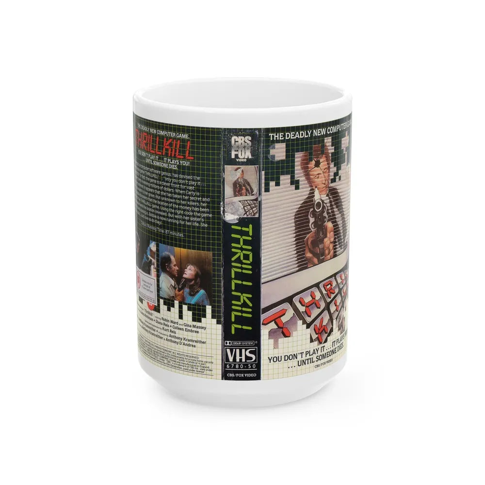 THRILL KILL (VHS COVER) - White Coffee Mug-15oz-Go Mug Yourself