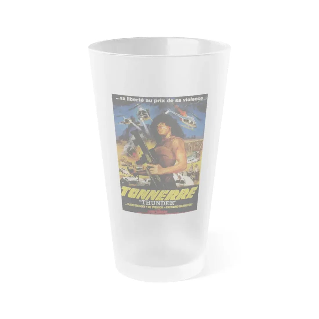 THUNDER (2) 1983 Movie Poster - Frosted Pint Glass 16oz Default Title - Go Mug Yourself