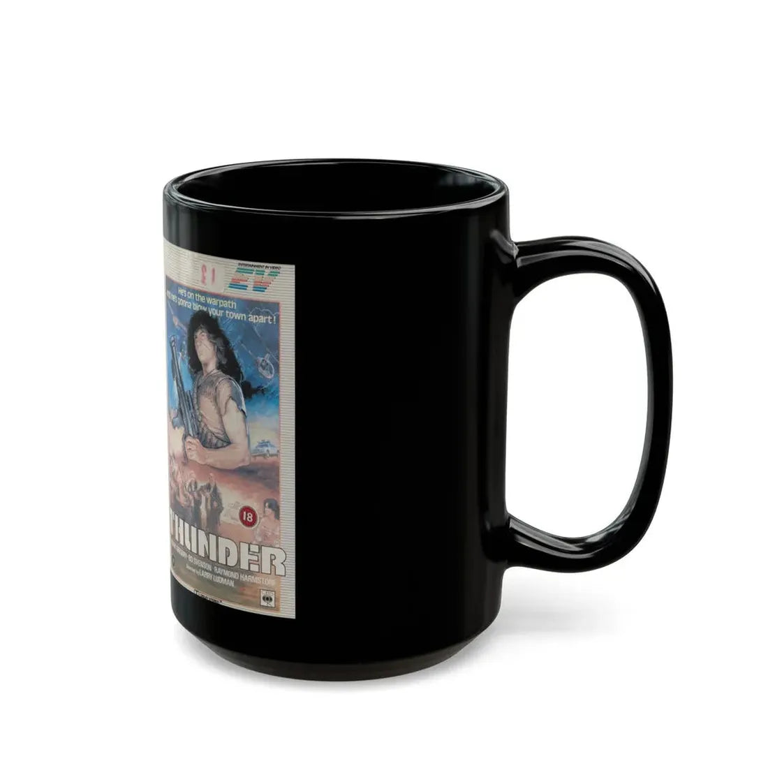 THUNDER (VHS COVER) - Black Coffee Mug - Go Mug Yourself