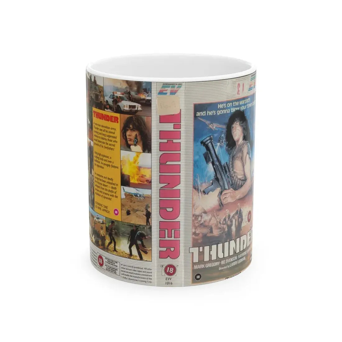 THUNDER (VHS COVER) - White Coffee Mug 11oz - Go Mug Yourself