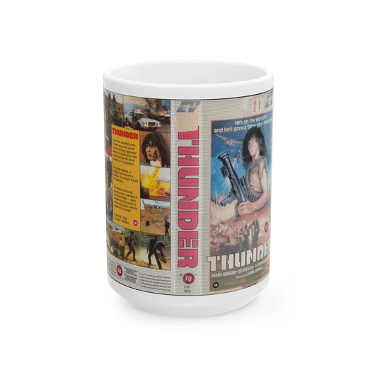 THUNDER (VHS COVER) - White Coffee Mug-15oz-Go Mug Yourself