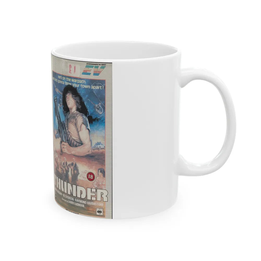 THUNDER (VHS COVER) - White Coffee Mug-Go Mug Yourself