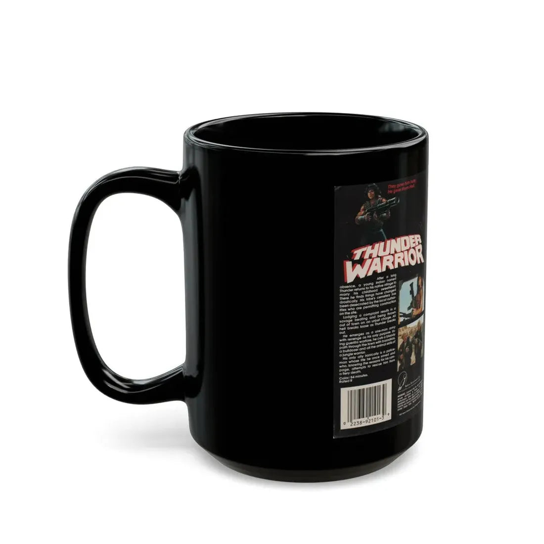 THUNDER WARRIOR (VHS COVER) - Black Coffee Mug - Go Mug Yourself