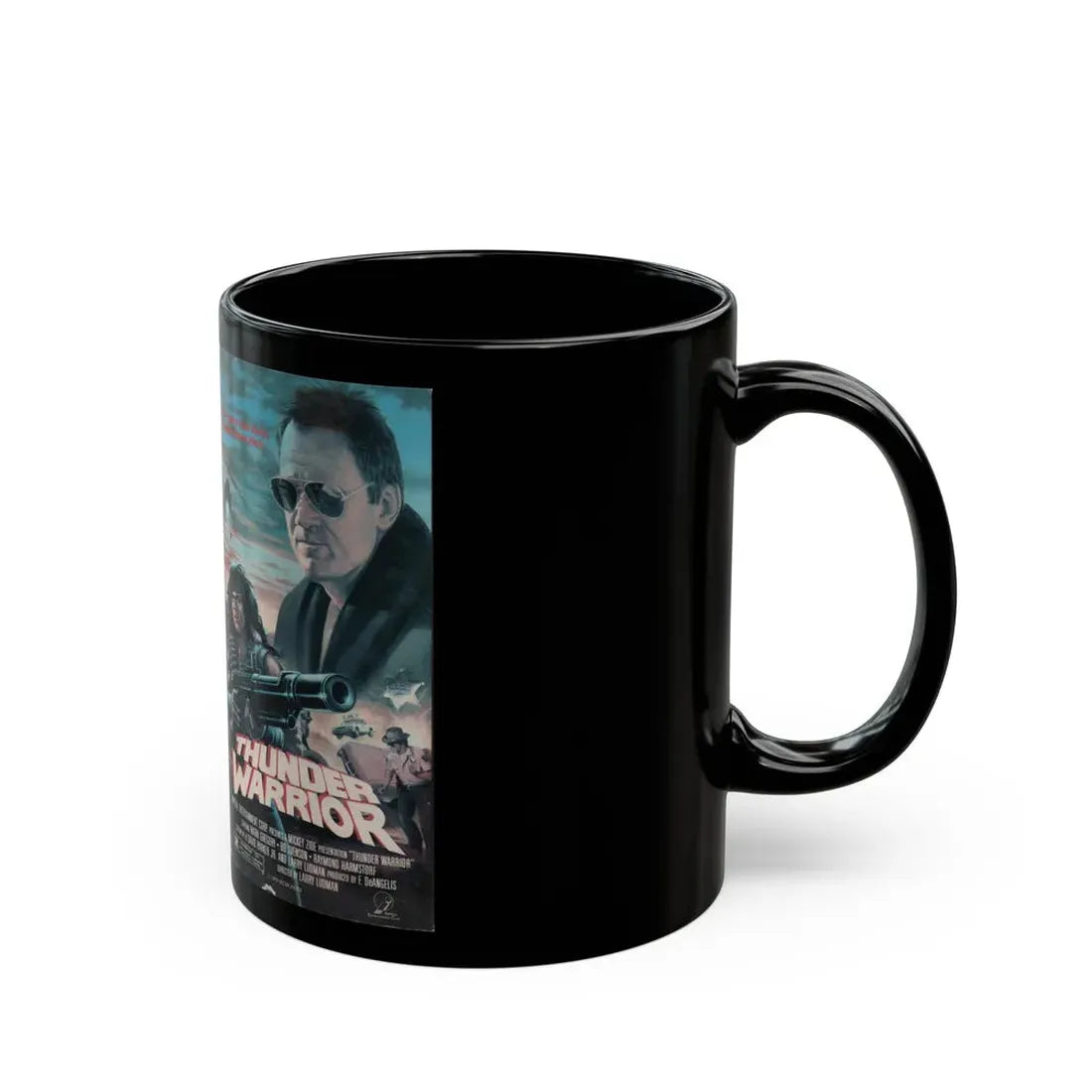 THUNDER WARRIOR (VHS COVER) - Black Coffee Mug - Go Mug Yourself