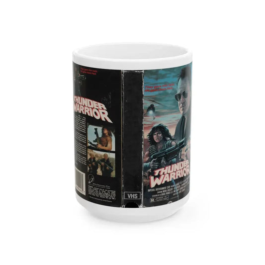 THUNDER WARRIOR (VHS COVER) - White Coffee Mug 15oz - Go Mug Yourself