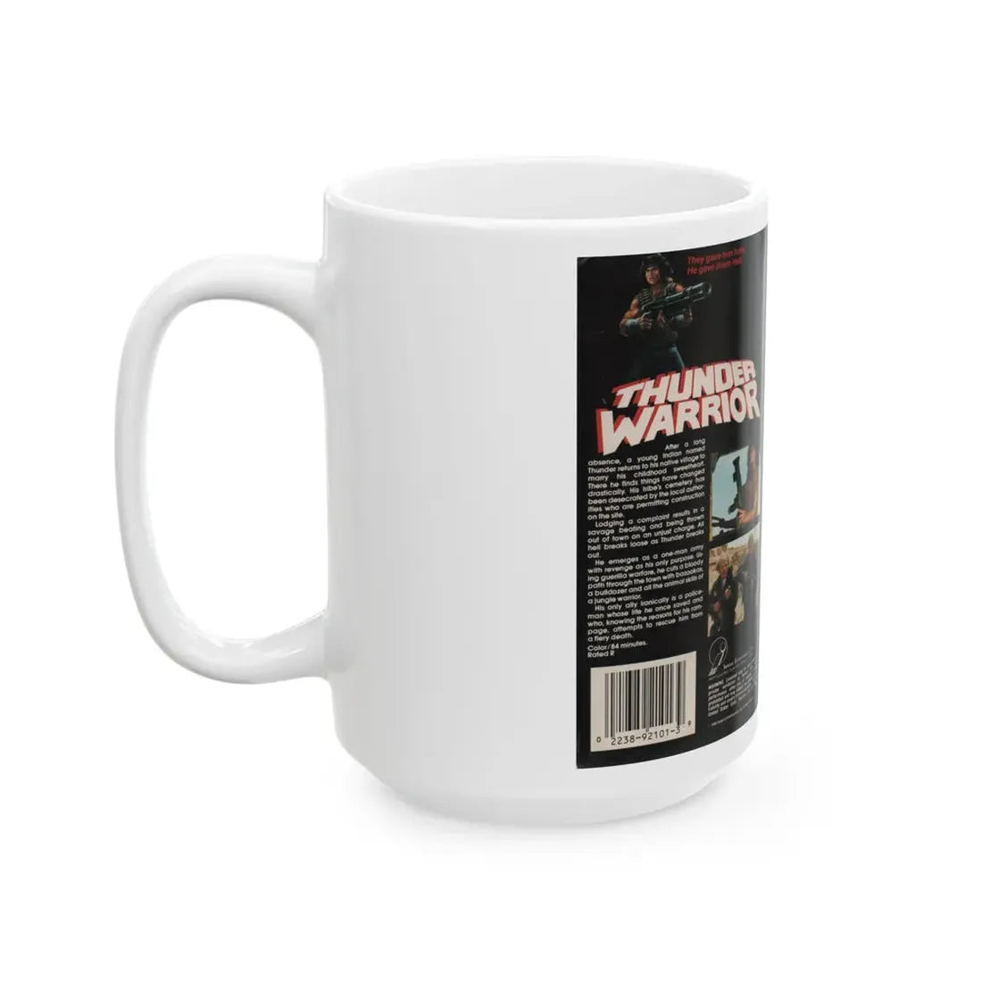 THUNDER WARRIOR (VHS COVER) - White Coffee Mug - Go Mug Yourself