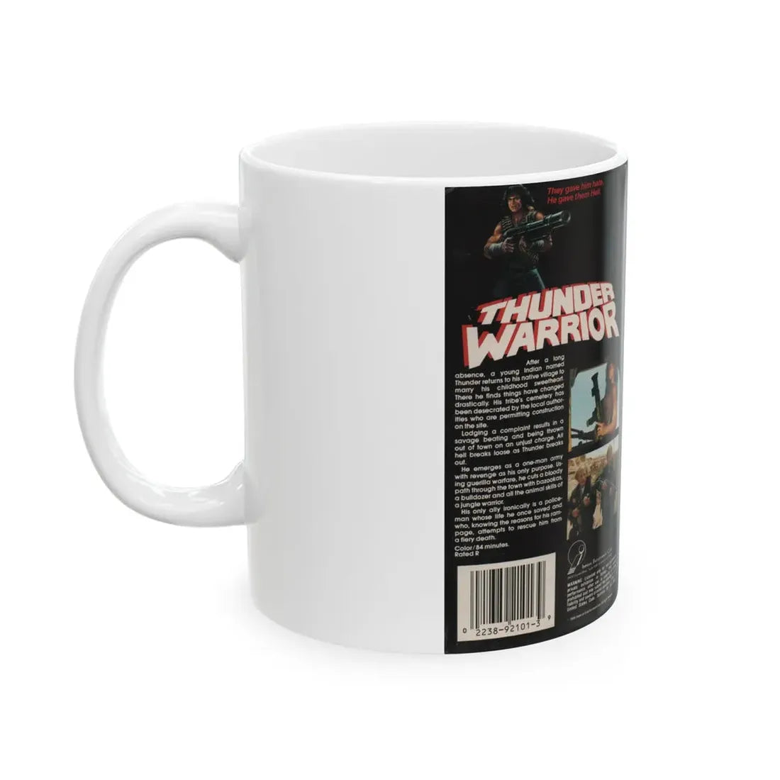 THUNDER WARRIOR (VHS COVER) - White Coffee Mug - Go Mug Yourself