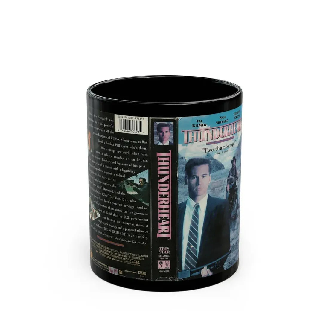 THUNDERHEART VAL KILMER (VHS COVER) - Black Coffee Mug 11oz - Go Mug Yourself