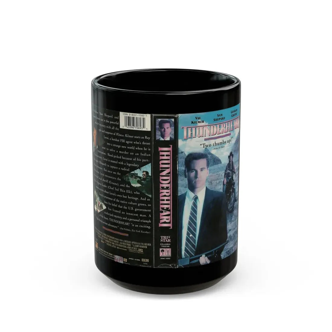 THUNDERHEART VAL KILMER (VHS COVER) - Black Coffee Mug 15oz - Go Mug Yourself