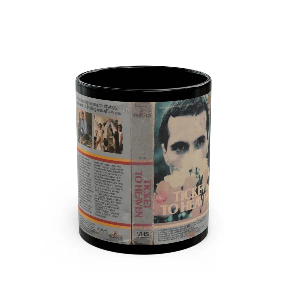 TICKET TO HEAVEN (VHS COVER) - Black Coffee Mug-11oz-Go Mug Yourself