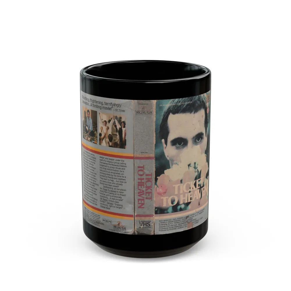 TICKET TO HEAVEN (VHS COVER) - Black Coffee Mug-15oz-Go Mug Yourself