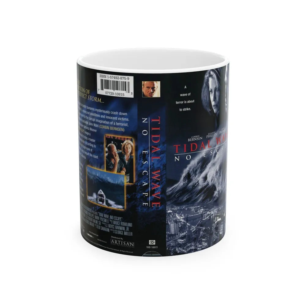 TIDAL WAVE NO ESCAPE (VHS COVER) - White Coffee Mug-11oz-Go Mug Yourself