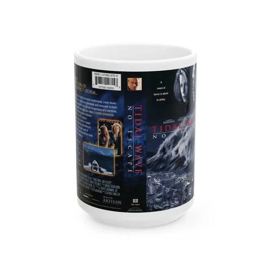 TIDAL WAVE NO ESCAPE (VHS COVER) - White Coffee Mug 15oz - Go Mug Yourself