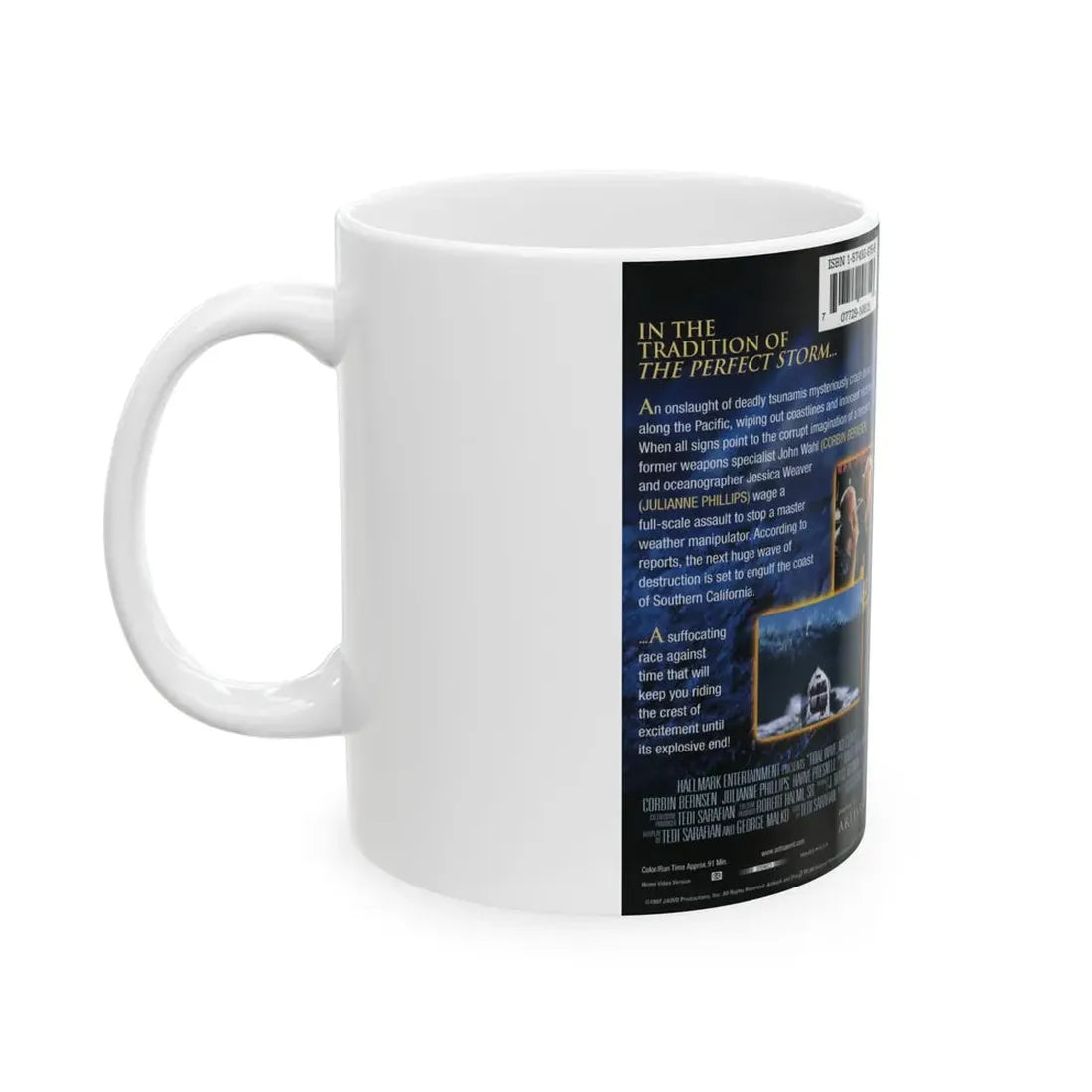 TIDAL WAVE NO ESCAPE (VHS COVER) - White Coffee Mug - Go Mug Yourself