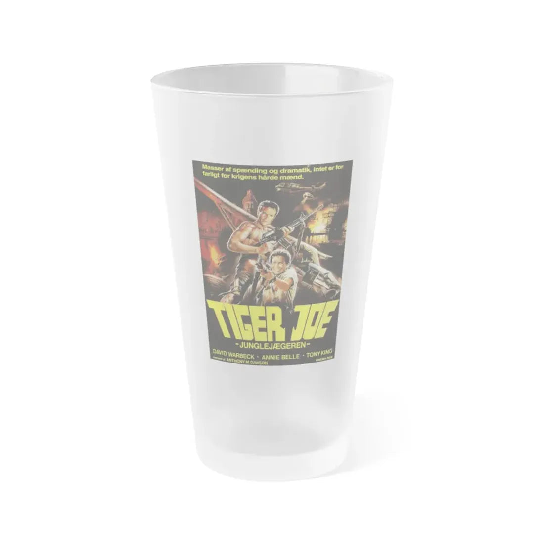TIGER JOE (DANISH) 1982 Movie Poster - Frosted Pint Glass 16oz Default Title - Go Mug Yourself