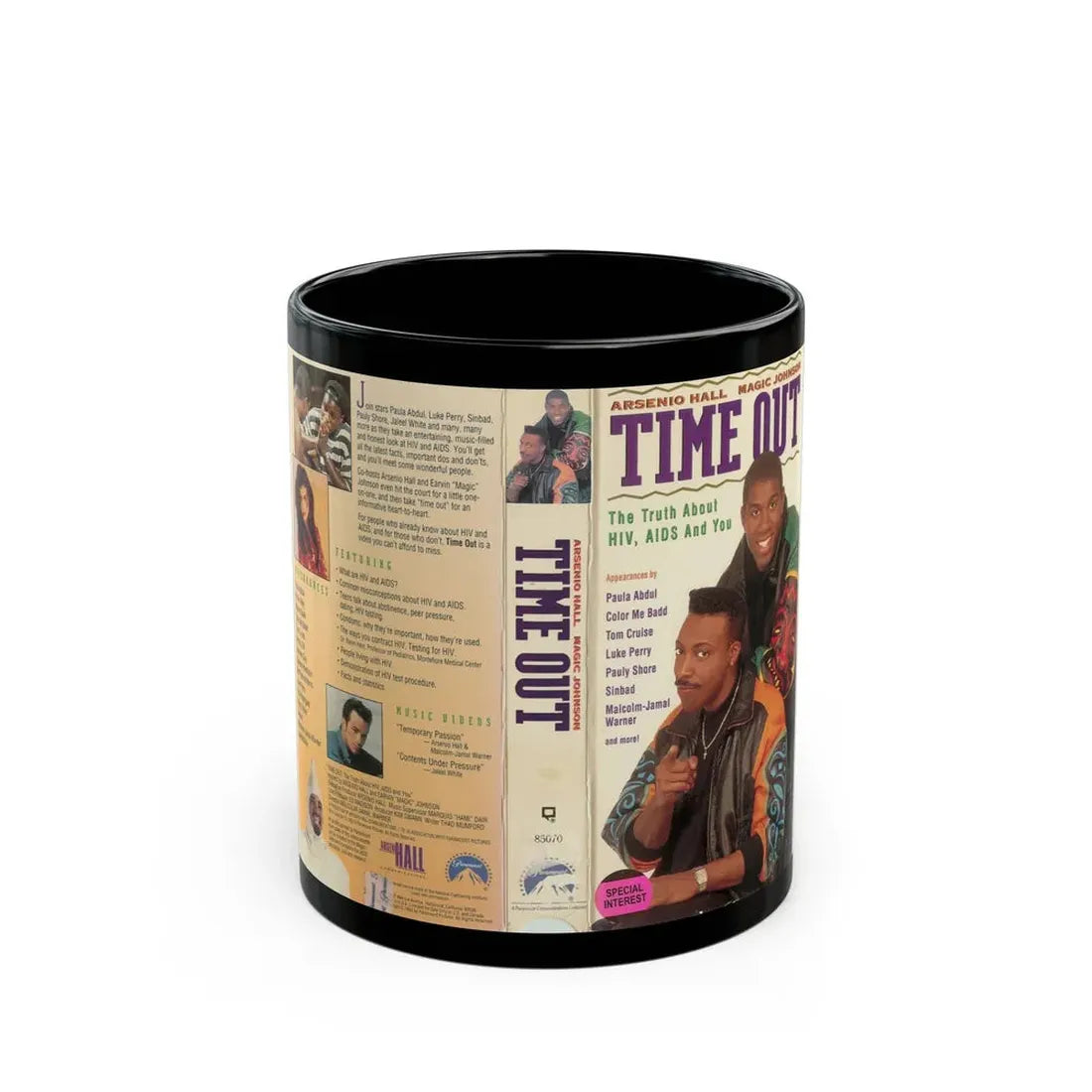 TIME OUT THE TRUTH ABOUT HIV AIDS AND YOU (VHS COVER) - Black Coffee Mug 11oz - Go Mug Yourself
